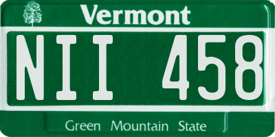VT license plate NII458