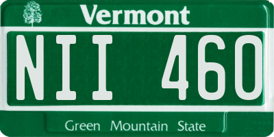 VT license plate NII460