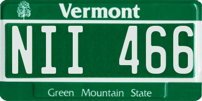 VT license plate NII466
