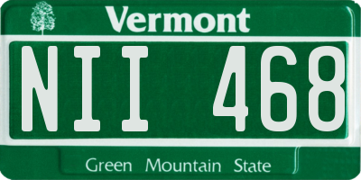 VT license plate NII468
