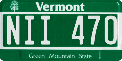 VT license plate NII470