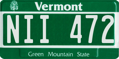 VT license plate NII472