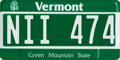 VT license plate NII474