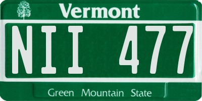 VT license plate NII477