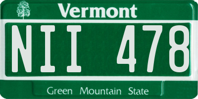 VT license plate NII478