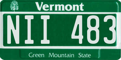VT license plate NII483