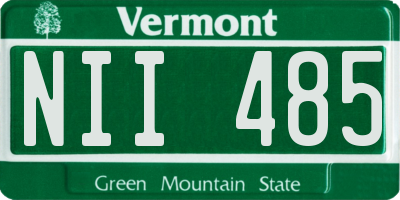 VT license plate NII485