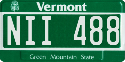VT license plate NII488