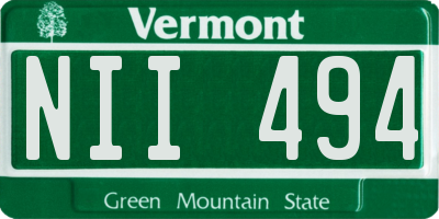 VT license plate NII494