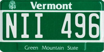 VT license plate NII496