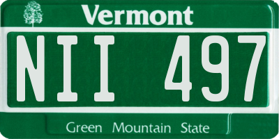 VT license plate NII497