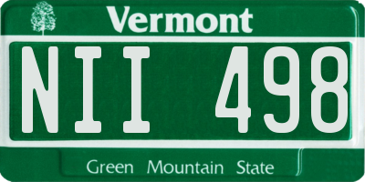 VT license plate NII498