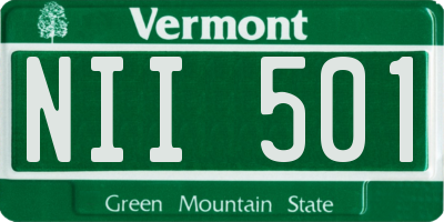 VT license plate NII501