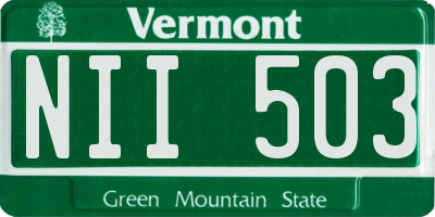 VT license plate NII503