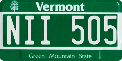 VT license plate NII505