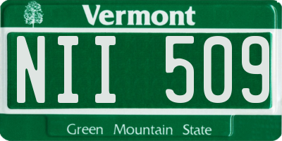 VT license plate NII509