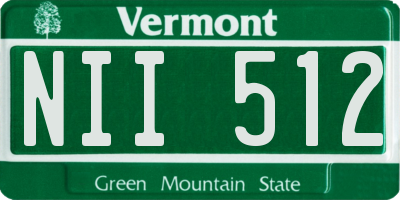 VT license plate NII512