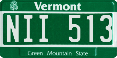 VT license plate NII513