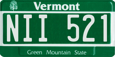 VT license plate NII521
