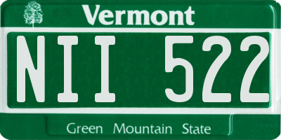 VT license plate NII522