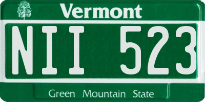 VT license plate NII523