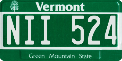 VT license plate NII524