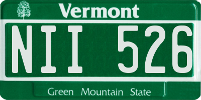 VT license plate NII526