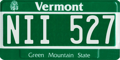 VT license plate NII527