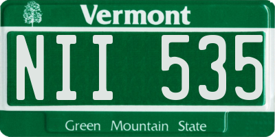 VT license plate NII535