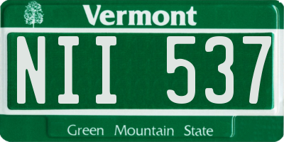 VT license plate NII537