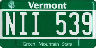 VT license plate NII539