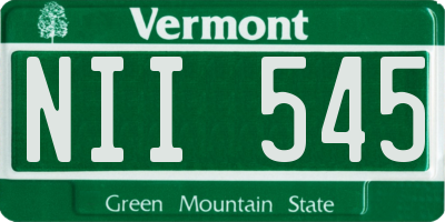 VT license plate NII545