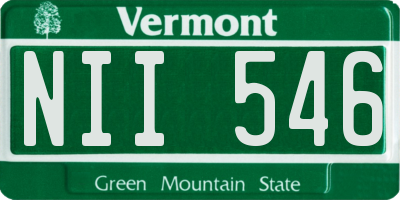 VT license plate NII546