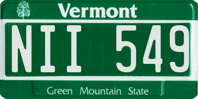 VT license plate NII549