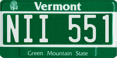 VT license plate NII551