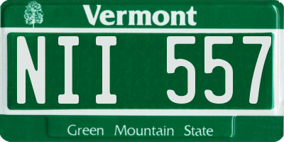VT license plate NII557
