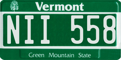 VT license plate NII558
