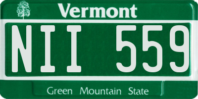 VT license plate NII559