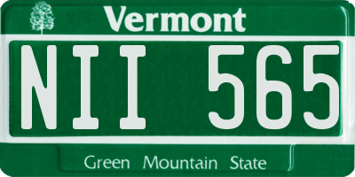 VT license plate NII565