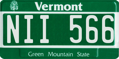 VT license plate NII566