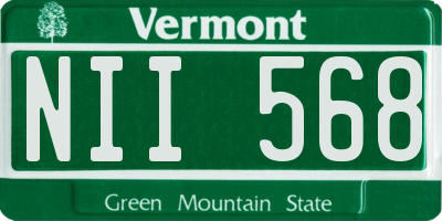VT license plate NII568