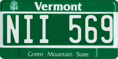 VT license plate NII569