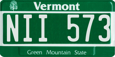 VT license plate NII573