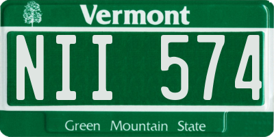 VT license plate NII574