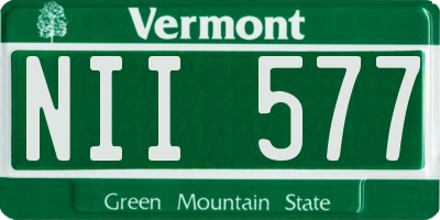 VT license plate NII577