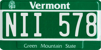 VT license plate NII578