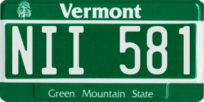 VT license plate NII581
