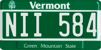 VT license plate NII584