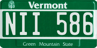VT license plate NII586