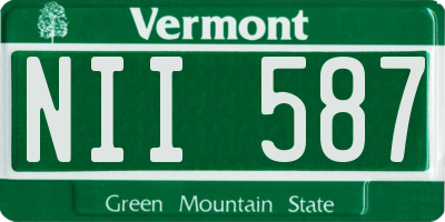 VT license plate NII587